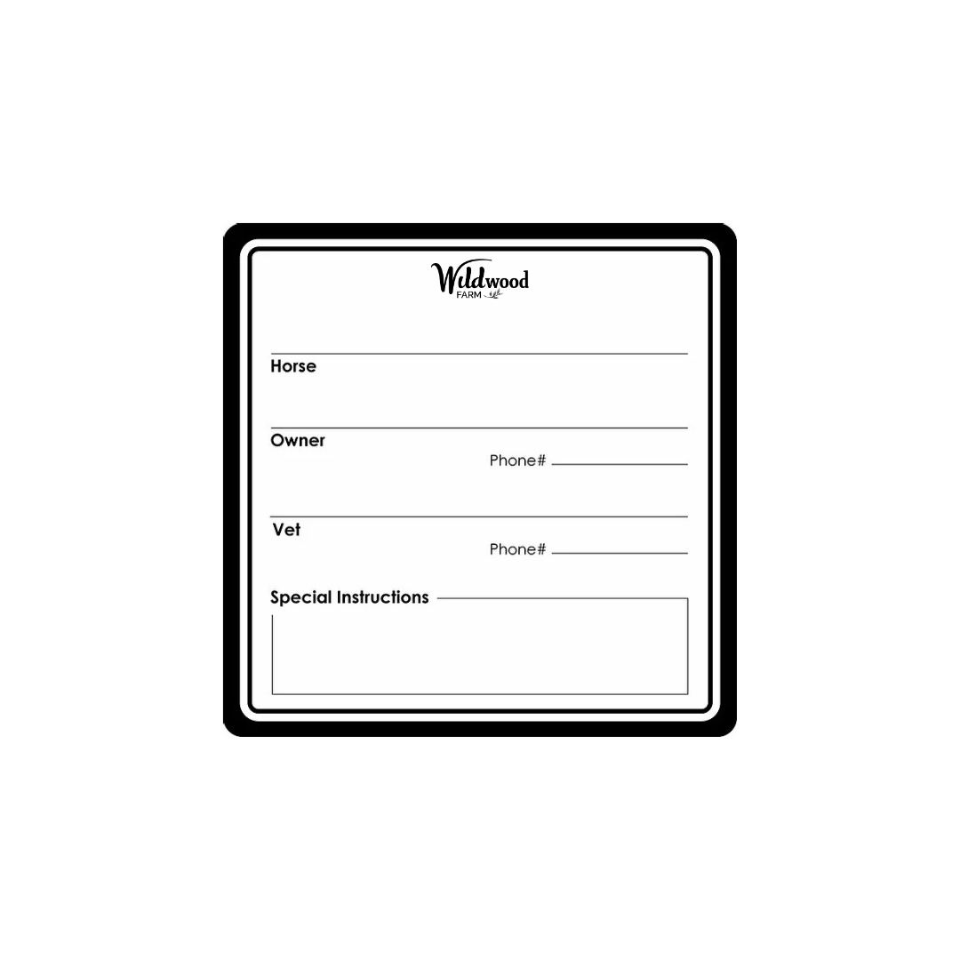 Wildwood Dry Erase Stall Plates - Qty 5