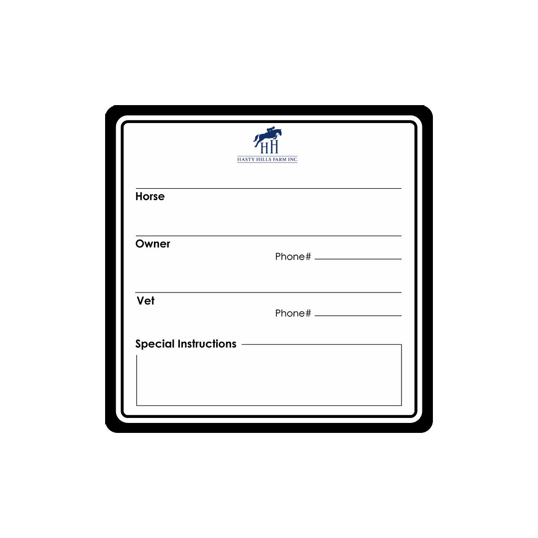 Hasty Hills Dry Erase Stall Plates (Qty 5)