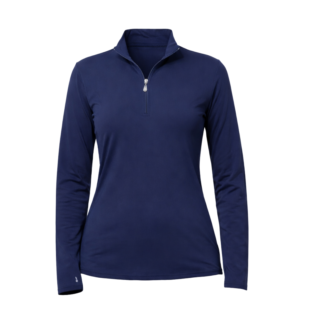 Solid Zip Mock Sun Shirt