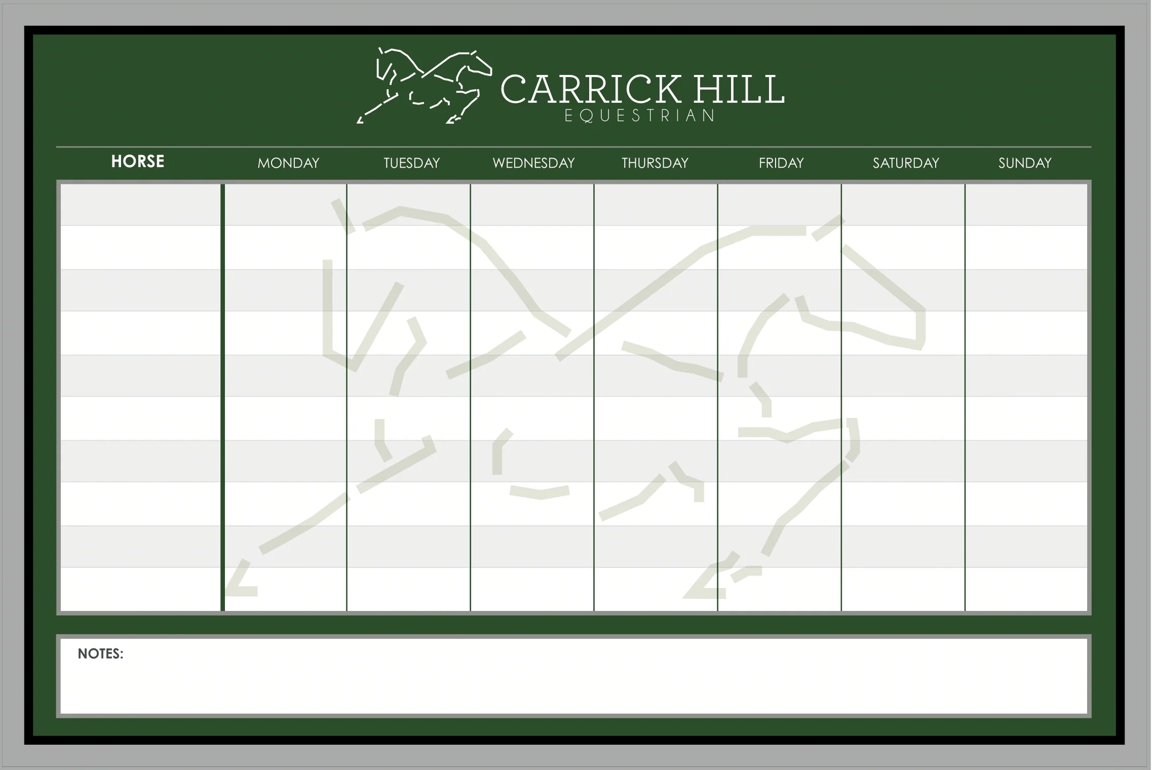 Equestrian White Boards - Semi-Custom