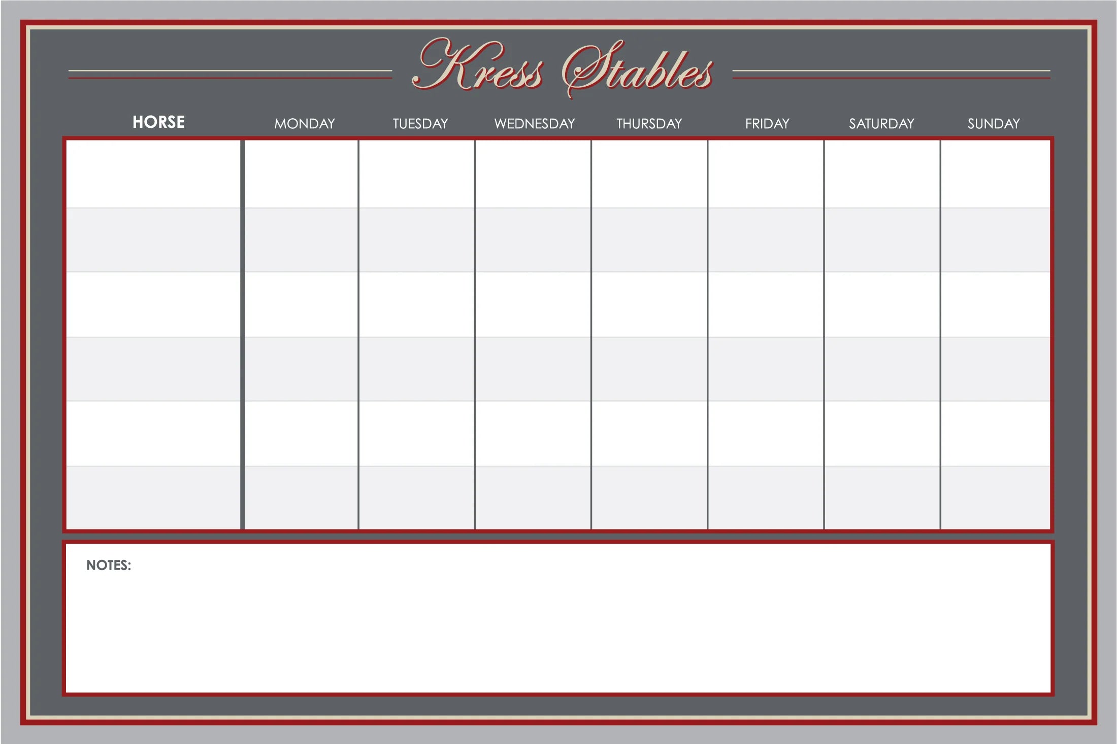 Equestrian White Boards - Semi-Custom