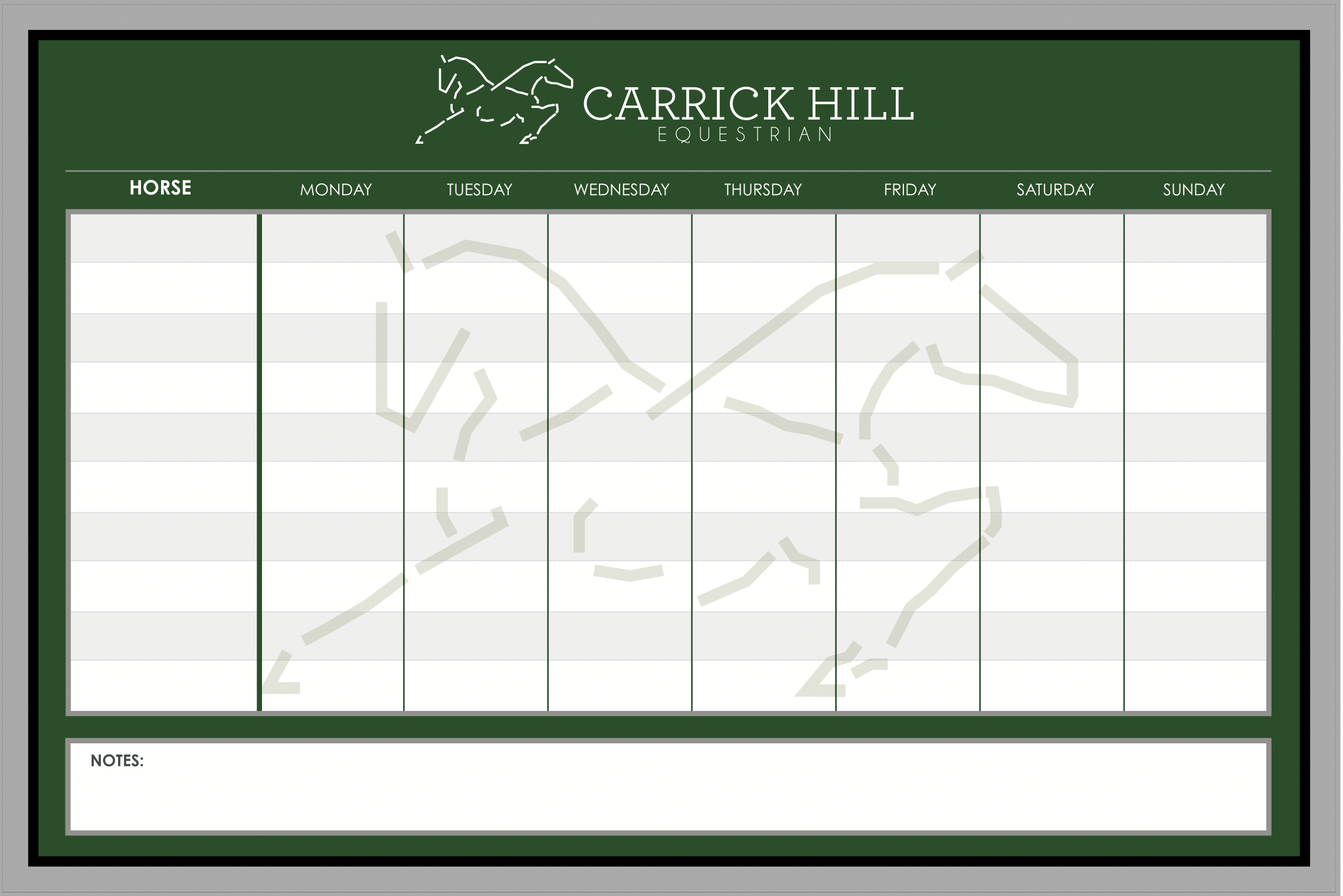 Equestrian White Boards - Custom