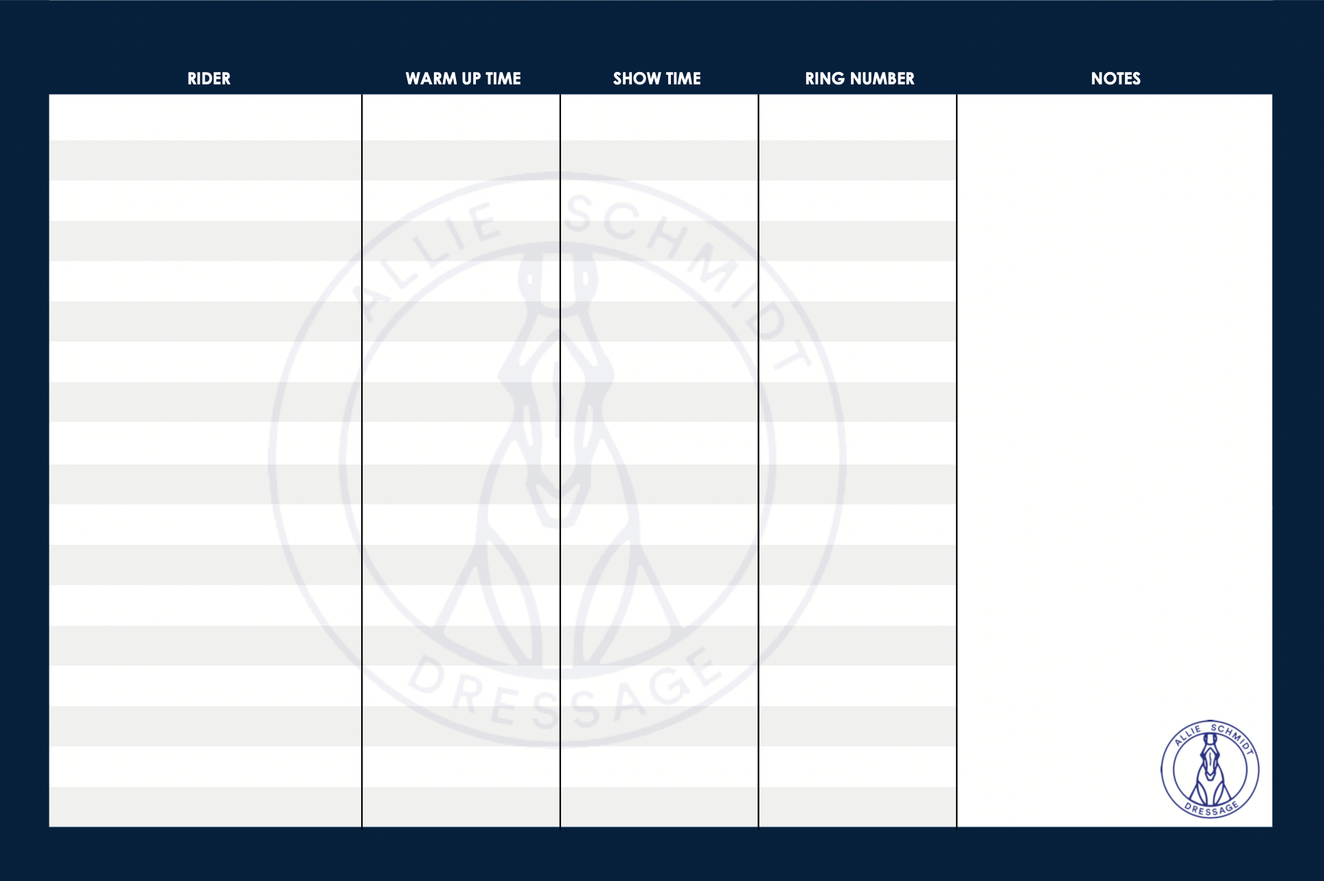 Equestrian White Boards - Custom
