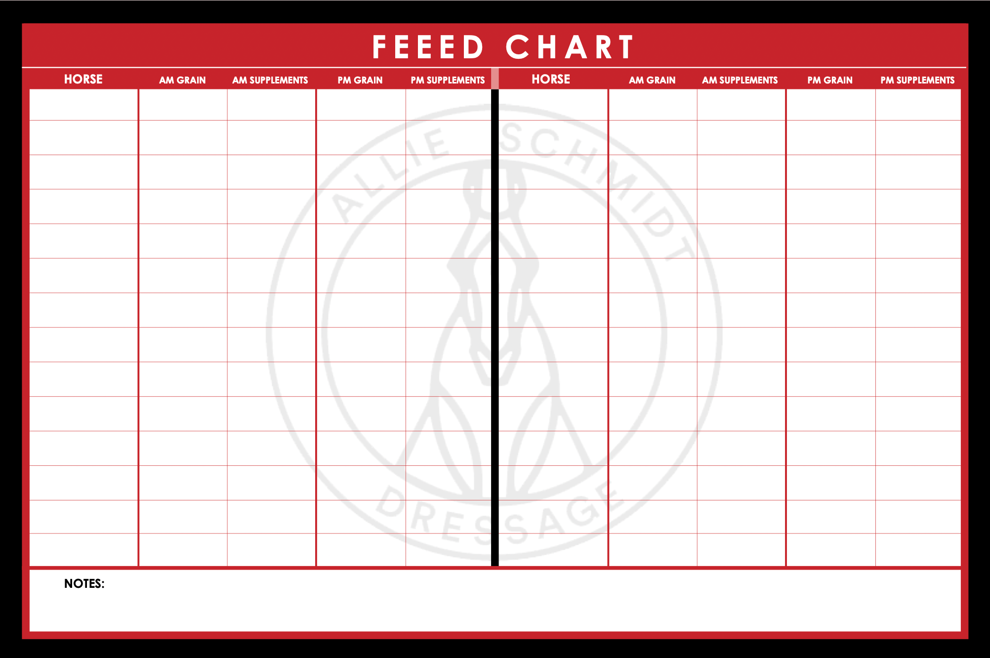 Equestrian White Boards - Custom
